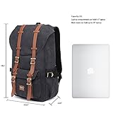 Rucksack Damen Daypack Herren Schulrucksack KAUKKO 17 Zoll Laptop Backpack für 15″ Notebook Lässiger Daypacks Schultaschen of 2 Side Pockets für Wandern Reisen Camping (CSchwarz 2PCS) - 5