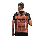 Rucksack aus Echtleder, 58,4 cm, für Laptop, Reisen, für Männer und Frauen - 8