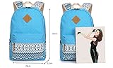 Evay 14 Zoll Notebook Laptop Canvas Bunt Streifen Rucksack für Damen Vintage Universität Wasserdicht Schulrucksäcke Laptoprucksack - 2