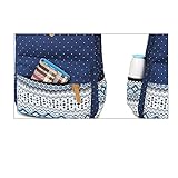 Evay 14 Zoll Notebook Laptop Canvas Bunt Streifen Rucksack für Damen Vintage Universität Wasserdicht Schulrucksäcke Laptoprucksack - 6