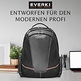 Everki Flight – Laptop Rucksack für Notebooks bis 16 Zoll (40,6 cm) mit durchdachtem Fächer-Konzept, weich gefüttertem iPad / Tablet-Fach und weiteren hochwertigen Funktionen, Schwarz - 8